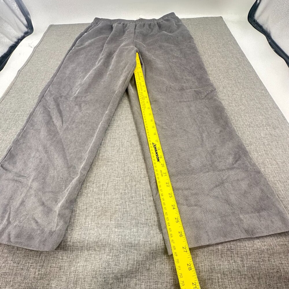 Alfred Dunner Corduroy Pants lightweight Gray Size 18 Proportioned Short Elasti - Picture 8 of 15
